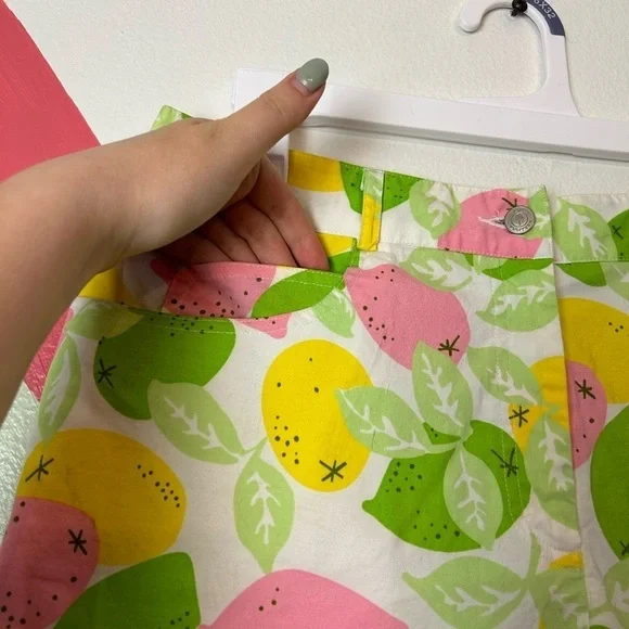 LILLY Pulitzer Lemonade Orange Blossom High Rise Shorts Rare Classic Vintage 4 - Picture 4 of 8